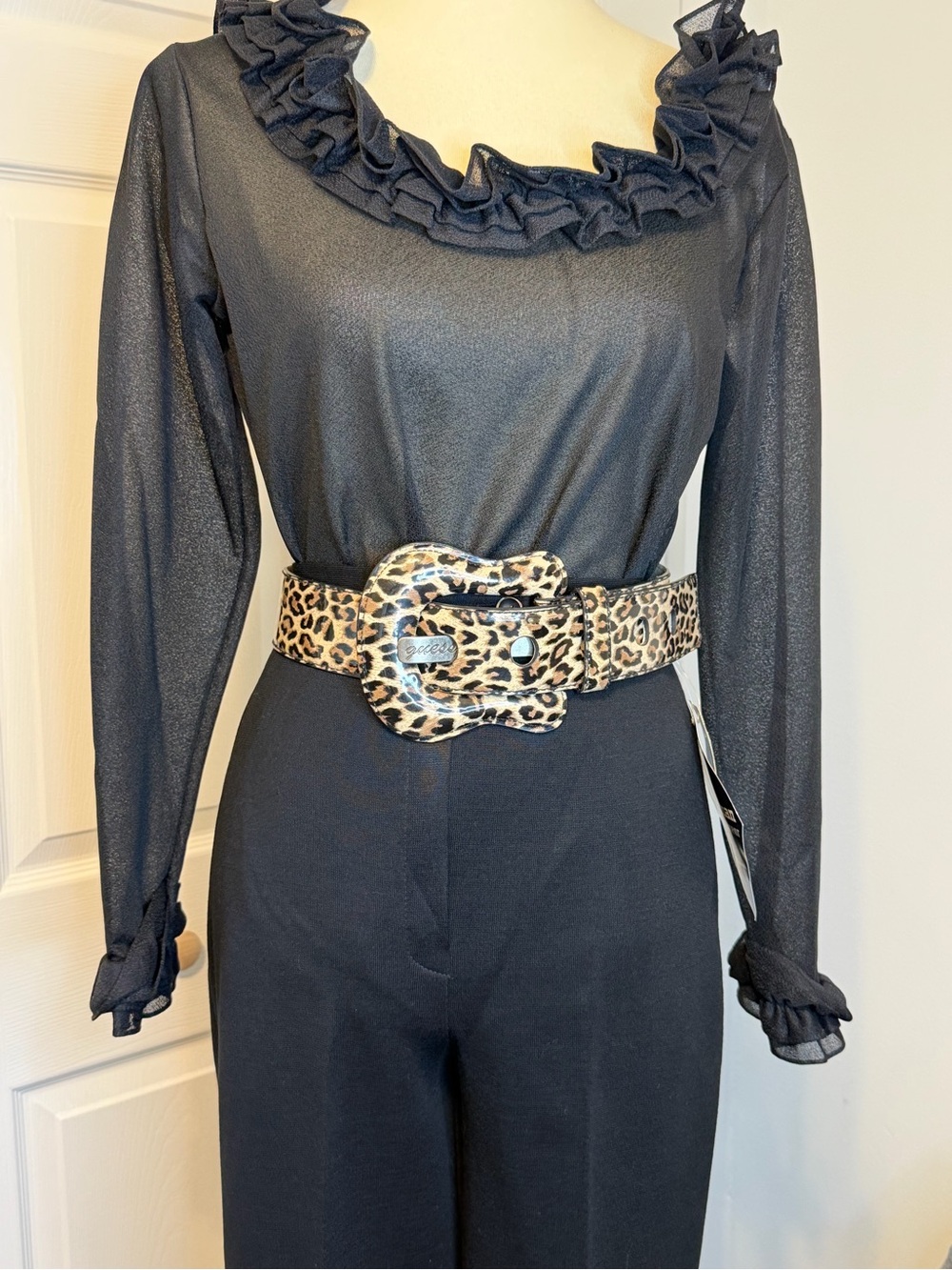 Oversized Leopard Print Guess Belt